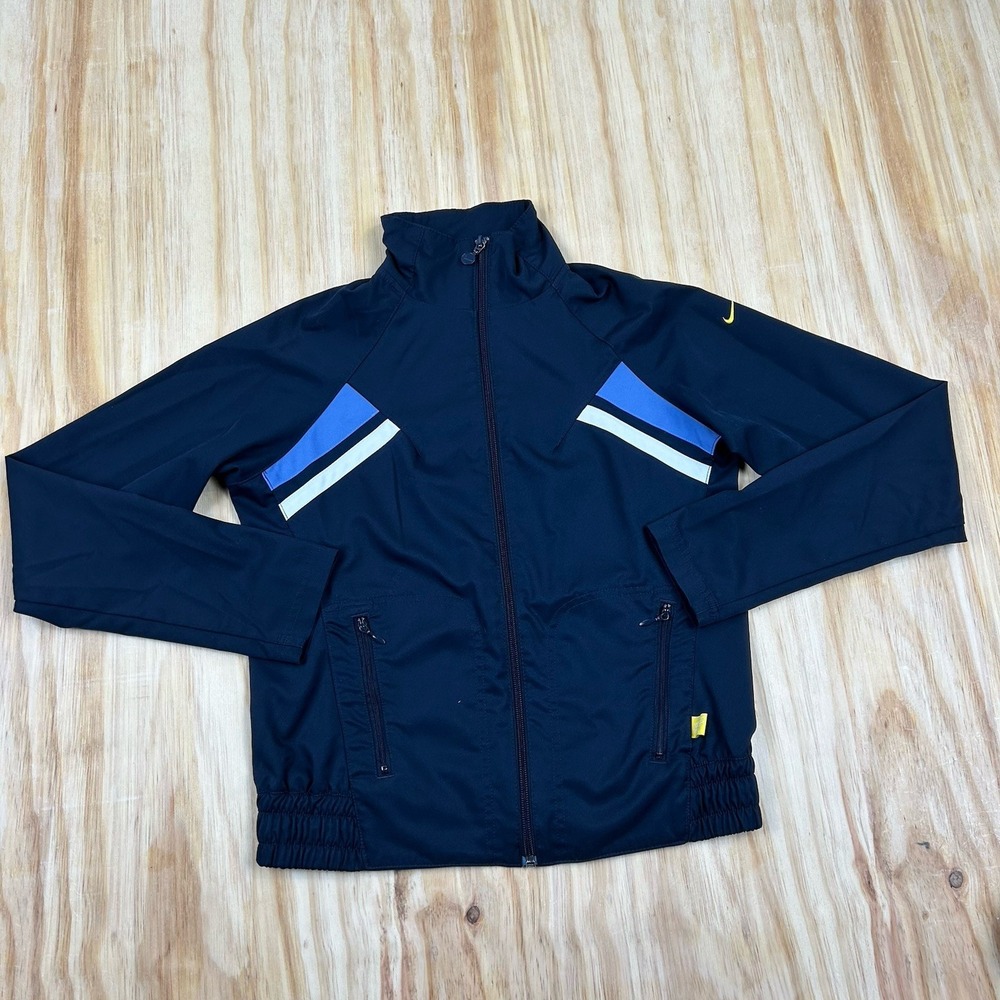 Nike Womens Vintage 00's Y2K Track‎ Jacket Navy Blue Size Medium VTG